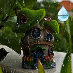ASAWASA Flocked Mushroom Fairy Garden House with Solar Light,Funny Statue Sculptures for Garden Decor,Exquisite Cottage Figurines for Patio Lawn Yard Gift Decoration - Image 6