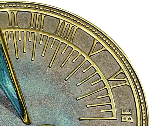 Rome RM2345 Brass Father Time Sundial with Verdigris Highlights - Image 6