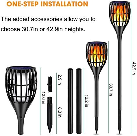 Solar Lights Outdoor 43" Flickering Flame Solar Torch Lights - Image 3