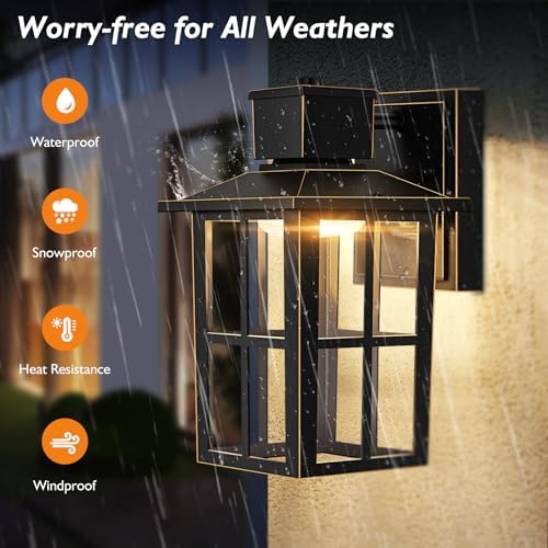 Brightever Outdoor Wall Lantern, 10W LED Exterior Waterproof WallSconce Light Fixture, 3000K/4000K/6500K Selectable, 800LM High Brightness, Oil Rubbed Bronze Anti-Rust Wall Light for Yard, Entryway - Image 3
