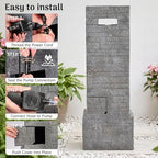 Redlife 39" Outdoor Waterfall Fountain, Modern Wall Water Feature with LED Lights, Resin Floor Standing Fountain with Adjustable Pump, Tall Patio Garden Backyard Decor - Image 6