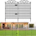 No Dig Garden Fence Outdoor for Yard, 5 Panels with Gate by FencePost