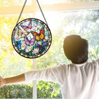 Colorful Butterfly Stained Glass Window Hanging Suncatcher Gifts 9.8" - Image 2