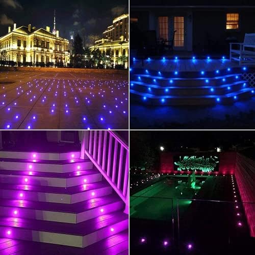 Smart LED Deck Lights Kit WiFi Controlled Color Changeable,Φ1.77“Outdoor IP67 Waterproof Low Voltage Step Lights In-Ground Lighting,Works with Samrt Phone,Alexa, Google Home(Black Border,20pack) - Image 2