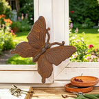 Sungmor Cast Iron Butterfly Statue, Full Rust Animal Collection Figurines - Image 2