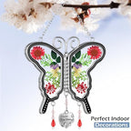 KY&BOSAM Suncatcher Butterfly Glass I Love You Nana Butterfly Suncatchers Ornament hangings for Windows Wind Chime with Pressed Flower Butterfly Embedded in Glass Mother`s Day Birthdays - Image 2
