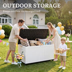 YITAHOME 90 Gallon Outdoor Double-Wall Deck Box with 6 Swivel Wheels - Image 4