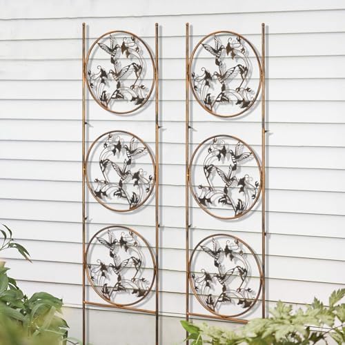 SUNNYPARK Set of 2 Hummingbird Metal Garden Trellis for Climbing Plants, Decorative Vegetables Flowers Vine Trellis for Outdoor Patio 55'' H x 12.4'' W - Image 6