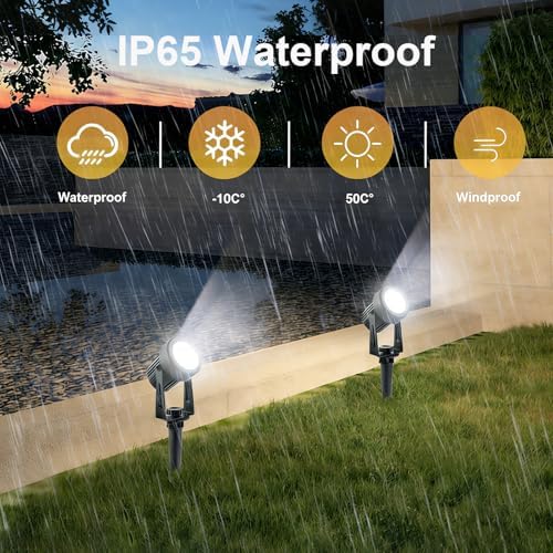 AVEKI Solar Spot Lights Outdoor, 4 in1 Solar Landscape Uplights, IP65 Waterproof Landscape Uplights for Garden Yard Driveway Porch (White) - Image 2