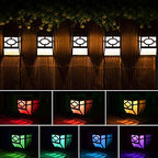 Solpex Solar Deck Lights,Solar Fence Lights, 2 Modes Christmas Decoration Lights,Unique Pattern, Waterproof Automatic Outside, Deck, Patio, Stairs, Yard, Steps, Path & Driveway (RGB & Black 8-Pack) by Solpex