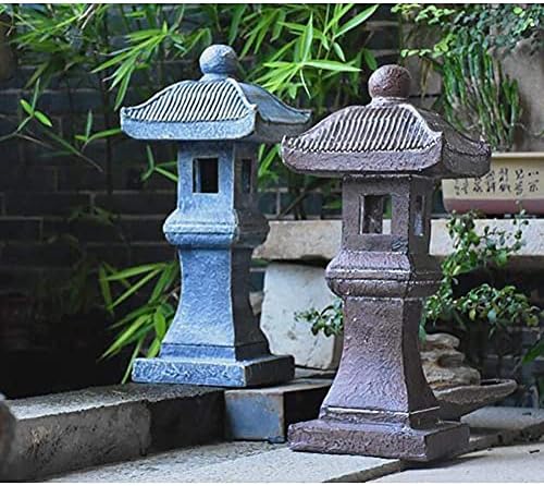 Buddha Statue,Japanese Solar Pagoda Garden Ornament Pagoda Zen Lantern Buddha Decor Statue,Grey+Height60.5cm - Image 3