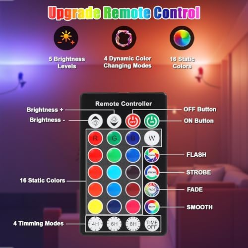Spot Lights Outdoor 7W RGBW LED Color Changing Landscape Lights with Remote Control Landscape Lighting Spotlight Outdoor Waterproof Spot Lights for Yard Garden Patio Lawn Decorative 2 Pack - Image 6