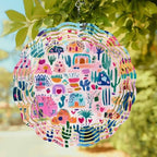Colorful Spring Floral Wind Spinners Outdoor Summer Botanical Cactus 3D Stainless Steel Wind Spinner for Yard Kinetic Sculpture Hanging Spinning Ornament for Garden Patio Porch 12 Inch - Image 6