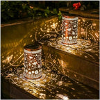 2 Pack Bee Outdoor Solar Hanging Lanterns Waterproof LED Solar Lights Metal Decorative Lanterns for Garden, Patio, Courtyard, Backyard, Yard Decor Unique Bee Gifts for Women Gardening by TIGGSY
