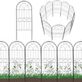 Decorative Garden Fence 30in (H) x 10ft (L), 10 Pack Rustproof Metal No Dig Fence Animal Barrier, Arched Flower Bed Edging, Wire Border Fencing Panel for Dog, Yard, Patio, Outdoor, Decor by Polyjkl