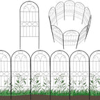 Decorative Garden Fence 30in (H) x 10ft (L), 10 Pack Rustproof Metal No Dig Fence Animal Barrier, Arched Flower Bed Edging, Wire Border Fencing Panel for Dog, Yard, Patio, Outdoor, Decor by Polyjkl