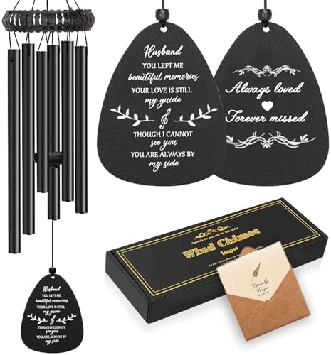 Soopau Memorial Gifts for Loss of Husband, Memorial Wind Chimes for Loss of Husband, Loss of Husband Sympathy Gift, Bereavement Remembrance Funeral Grief Gifts for Loss of Husband by SOOPAU