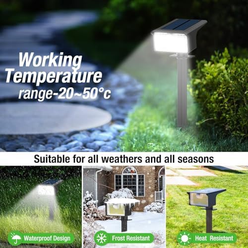 nipify 8 Pack 62 LED Solar Spot Lights Outdoor Motion Sensor with 3 Modes - Image 6