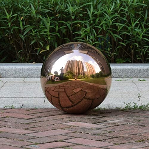12inch Diameter Rose Gold Gazing Ball,Rose Gold Stainless Steel Polished Reflective Smooth Garden Sphere Globe Mirror,Colorful and Shiny Addition to Any Garden or Home - Image 3