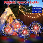 Tujoe 12 Pcs 4th of July Solar Firework Stake Lights 180 LED 8 Modes - Image 3