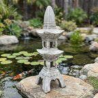 35.5''High Asian Zen Pagoda MGO Tall Lantern Statue - Image 5