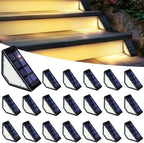 PATIOWIN 20 Pack Solar Step Lights for Outside, 24 LEDs Solar Stair Lights Waterproof IP65, Solar Deck Lights Outdoor Decor for Garden, Porch, Pathway, Patio, Fence, Balcony by PATIOWIN