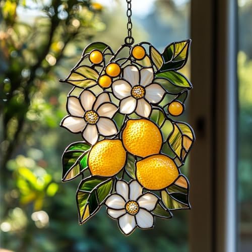 Daisy Lime Tree Branch Acrylic Suncatcher by AVAGAN