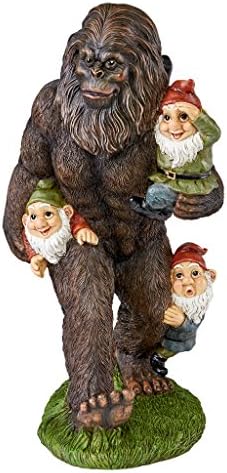 Design Toscano Schlepping the Garden Gnomes Bigfoot Yeti Indoor/Outdoor Garden Statue, 16 Inch Tall, Cast Stone Resin, Painted Full Color Finish - Image 2