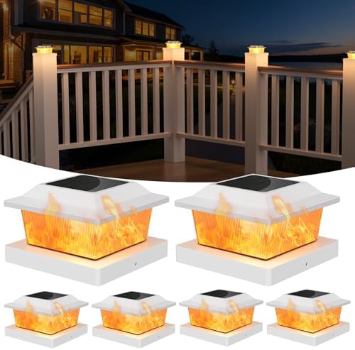 Solar Post Cap Lights, White, 4x4/5x5, 6-Pack by Unknown