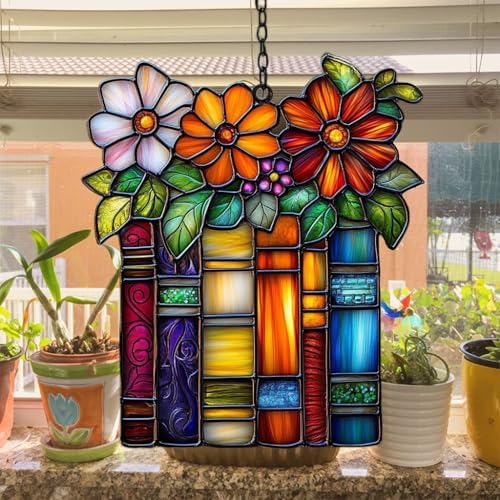 Flowers and Books Acrylic Suncatcher - Image 4