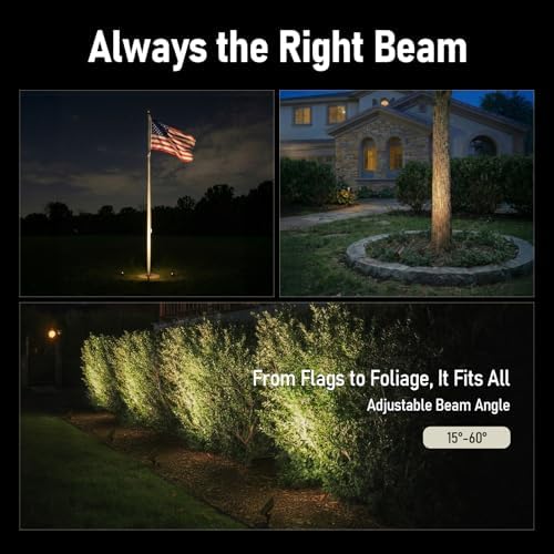 LEONLITE 8-Pack RGB LED Landscape Spotlight, 15°-60° Adjustable Beam Angle - Image 3