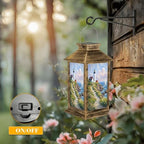 Solar Lantern Outdoor Waterproof Portland Head Lighthouse Scene Grassy Ocean Side Peninsula Sail Boat Garden Decor LED Solar Lights Hanging/Tabletop Lamp Gifts for Women Mom for Outside Yard Patio - Image 5