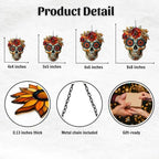 Floral Sugar Skull Acrylic Suncatcher - Image 2