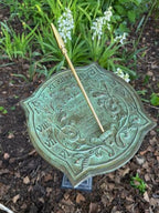 Rome 2303 Happiness Sundial, Solid Brass with Verdigris Highlights, 10-Inch Diameter - Image 4