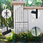 Metal Trellis 86.6" H x 29.5" W Powder-Coated Black Attractive Plant Support Garden Trellis Stylish Garden Addition Lattice Outdoor Yard Décor Roses Vine Ivy Clematis Trellises Black - Image 3