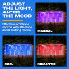 Yankee Submersible Pool Lights, Waterproof 15 LED Underwater Lights with Remote, 16 Colors, 3 Flash Modes, Timer, with Suction Cups, Magnet, for Inground Pool (4 pcs) - Image 5