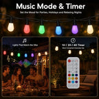 Outdoor String Lights 100FT, Milky White RGBW Patio Lights - Image 5