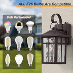 2 Pack Dusk to Dawn Outdoor Wall Lights, Brown Porch Lanterns - Image 6