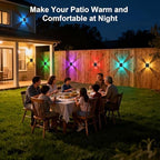 AUDLES Solar Lights Outdoor Waterproof, 4-Sided Glow Solar Wall Lights, Warm White & RGB 8 Modes Color Changing Solar Fence Lights for Doorway Patio Deck Backyard-8 Pack - Image 4