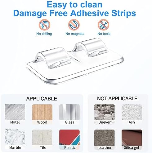 Hetyue Hooks for Outdoor String Lights Clips: 66Pcs Heavy Duty Light Hook with Waterproof Adhesive Strips - Outside Clear Cord Holders for Hanging Christmas Lighting - Outdoors Sticky Clip - Image 4