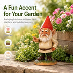QIANLING 6.3" Garden Gnomes Outdoor, Angry Garden Gnome Statue, Funny Resin Gnome Garden Decor, Garden Gnomes for Yard Lawn Patio Porch Flower Bed Decor, Red Hat Gnome Gift for Garden Lovers - Image 7