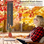 Aluminium Wind Chimes Outside, Soothing Melodic Patio Decor Gift, Black 46" - Image 5