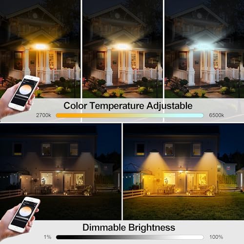 Wall Washer Light – Smart LED Landscape Spotlights with 6CCT Adjustable Color Temperature, Dimmable 1%-100%, Waterproof IP65, RF Remote & App Control, Timer Function, Easy Installation - Image 2