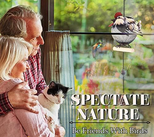 Solar Rooster Bird Feeder Squirrel Proof for Outside - Unique Cute Metal Animal Shaped Wild Bird Feeder with Solar Light, Wind Chime, Gift for Bird Lovers(Rooster) - Image 5