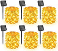 Solar String Lights, 6 Packs Total 198Ft 600 LED Fairy Lights Warm White by Minetom