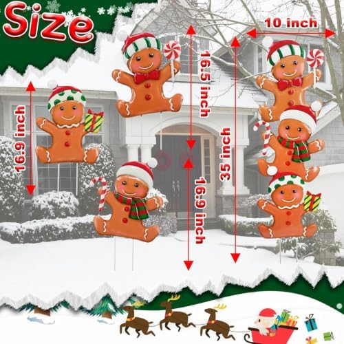 Metal Christmas Gingerbread Man Yard Stake 35 Inch - Image 5