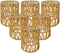 6-Pack Boho Rattan Lamp Shades - Cylinder Shade Natural Wicker Lampshades by LOZNDA