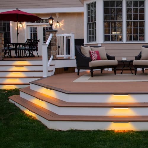 12 Inch Retaining Wall Lights,7W LED Hardscape Lighting,280LM 2700K-5000K 5CCT Outdoor Step Lights,IP65 Waterproof 12V-24V Low Voltage Landscape Lights For Patio Walls Stairs,90CRI Connectors - Image 4