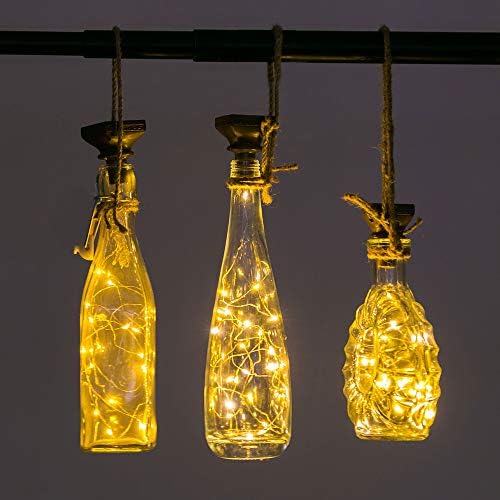 YJFWAL Upgraded 12 Pack Solar Wine Bottle Lights, 20 LEDs Waterproof Copper Light, Bottle Light Fairy Cork String Lights for Yard Patio Decor, DIY Birthday Gift for Mom Grandma Girlfriend(Warm White) - Image 7