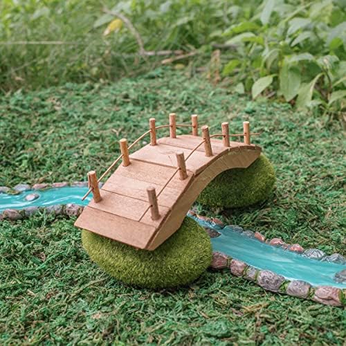 Treasure Gurus Miniature Wooden Arch Bridge Fairy Garden Ornament Outdoor Dollhouse Decor Supply - Image 4